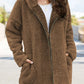 Gezellige Elegantie: Pluche Fleece Hooded Teddyjas voor Vrouwen - Perfect voor Herfst & Wintercomfort