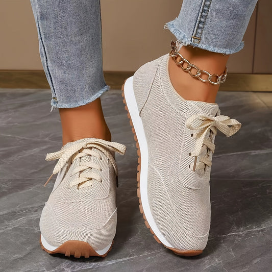 Suze - Vrouwen Beige Sneakers