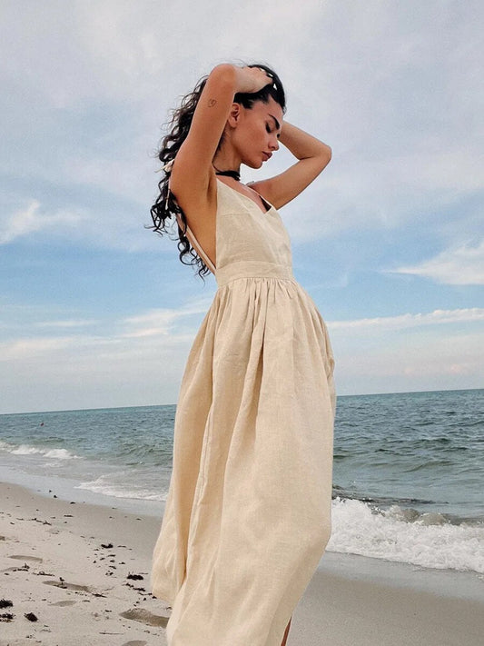 Grietje - Vintage Linnen Strandjurk
