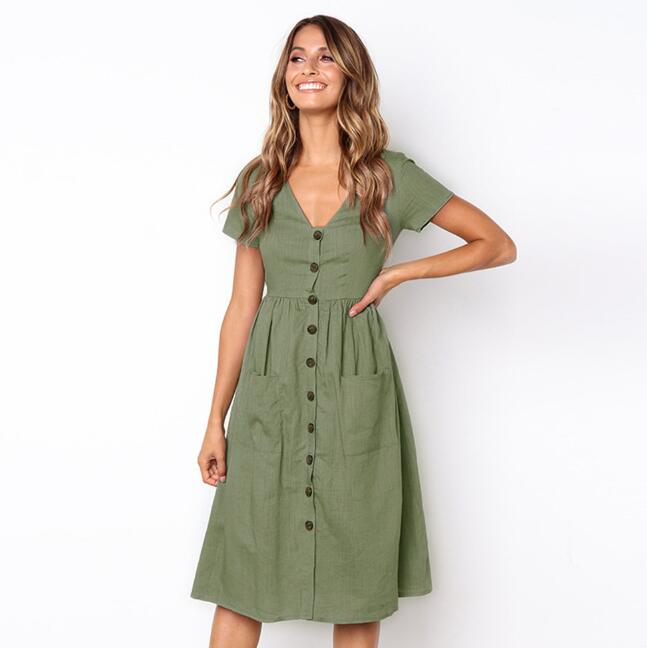 Emma - Blauwe Comfortabele Modejurk