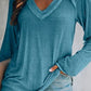 Chique V-Hals Top met Lange Mouwen: Ultiem Comfort & Stijl