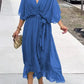 Fiona - chiffon midi-jurk met v-hals