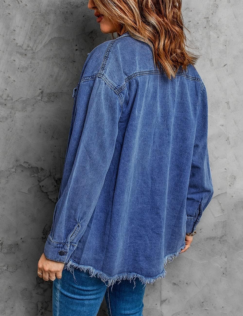 Chique Dames Spijkerjack - Ripped & Stretchy, Oversized met Zakken