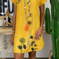 Blauwe V-hals Print Jurk - Chantal