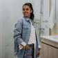 Chique Dames Spijkerjack - Ripped & Stretchy, Oversized met Zakken