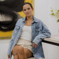 Chique Dames Spijkerjack - Ripped & Stretchy, Oversized met Zakken
