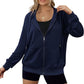 Dames Lichtgewicht Zip Hoodie: Stijlvol & Ruim
