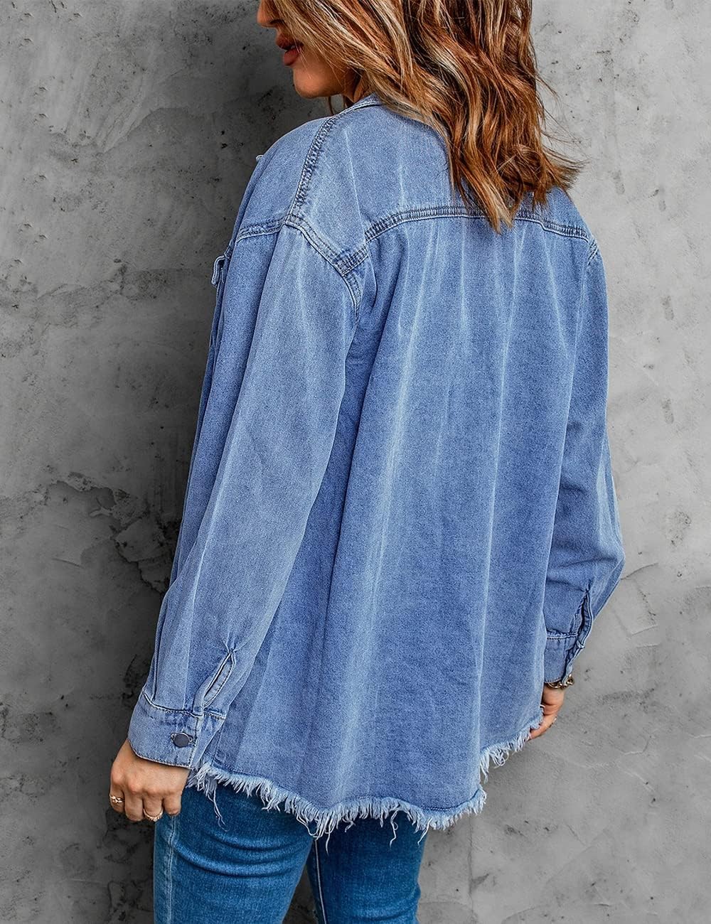 Chique Dames Spijkerjack - Ripped & Stretchy, Oversized met Zakken