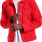 Stoere Slim-Fit Heren Spijkerjas met Scheuren