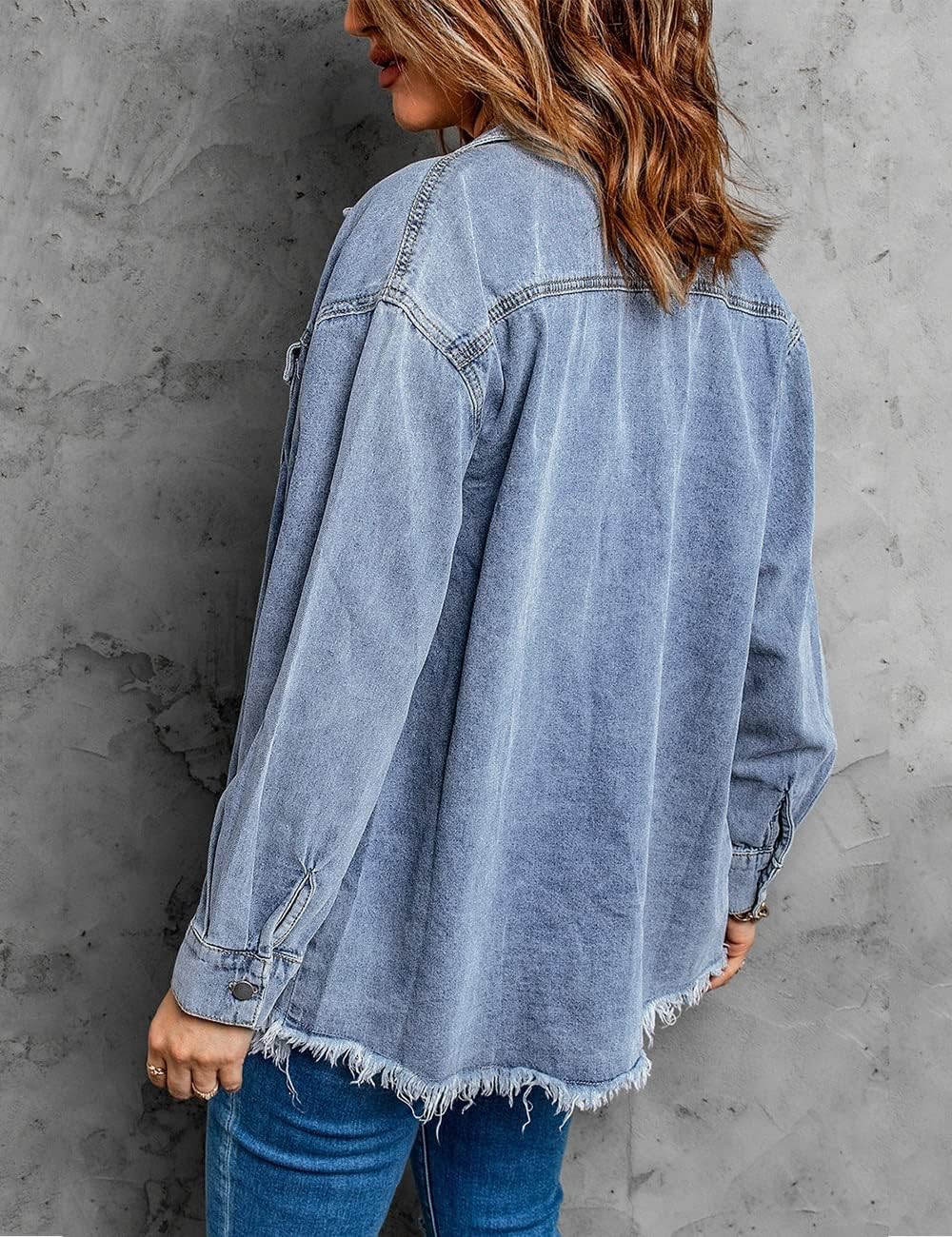 Chique Dames Spijkerjack - Ripped & Stretchy, Oversized met Zakken