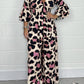 Bruin Luipaardprint V-hals Jumpsuit - Eva