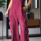 Blauwe Denimhemd V-hals Cargo Jumpsuit - Sarah