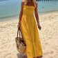 Blauw-Smoked Bust Off Shoulder Vakantie Maxi Jurk-Luna
