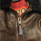 Airborne Apparel Spitfire: Premium Herfst-Winter Bruin Koeienlederen Jas met Schapenbontkraag