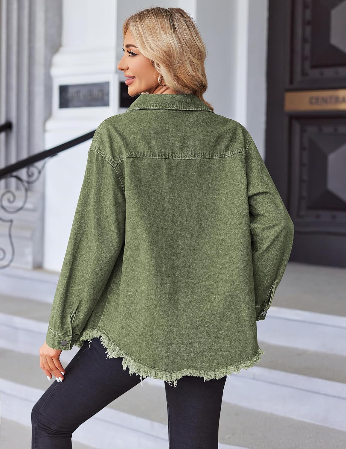 Chique Dames Spijkerjack - Ripped & Stretchy, Oversized met Zakken