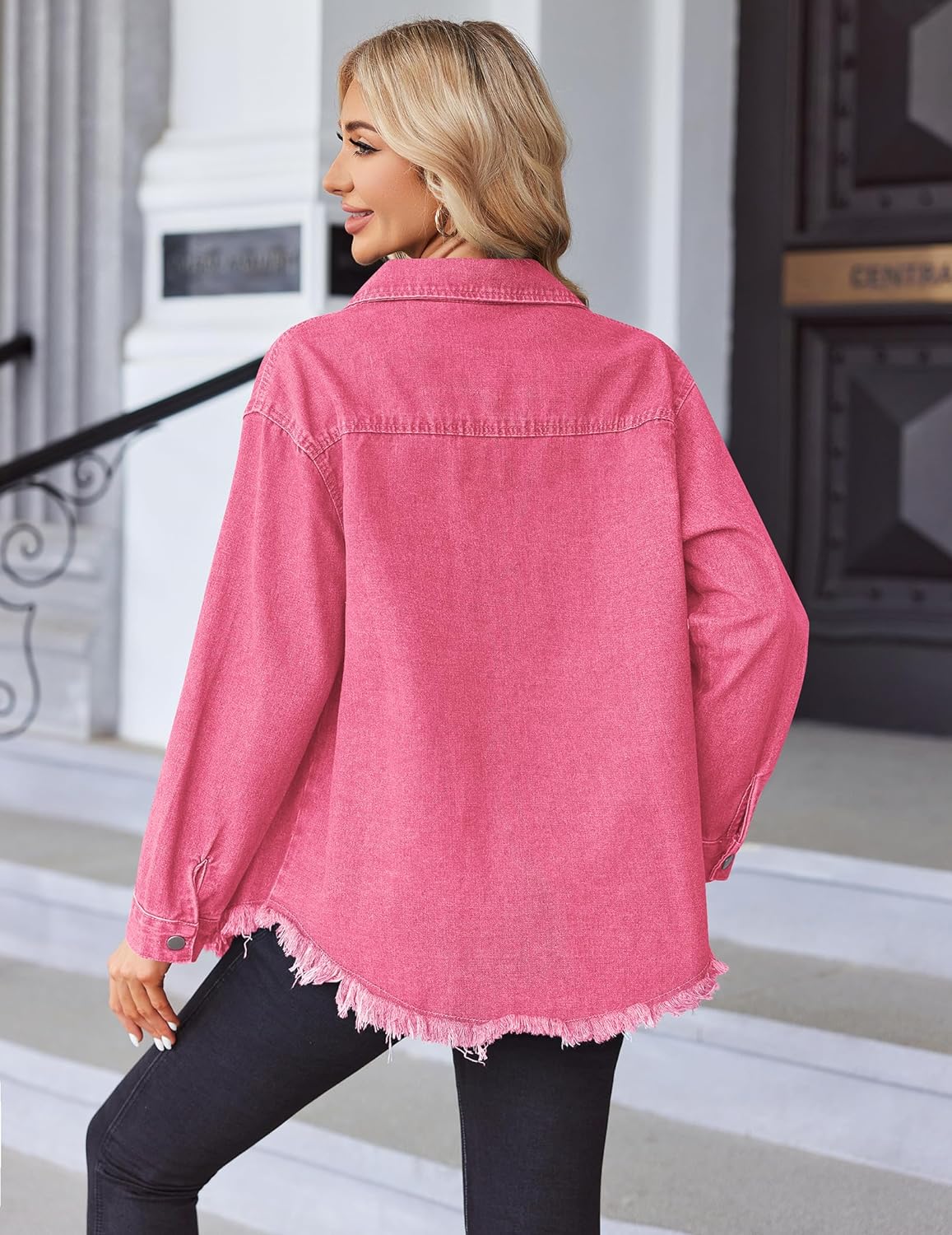 Chique Dames Spijkerjack - Ripped & Stretchy, Oversized met Zakken