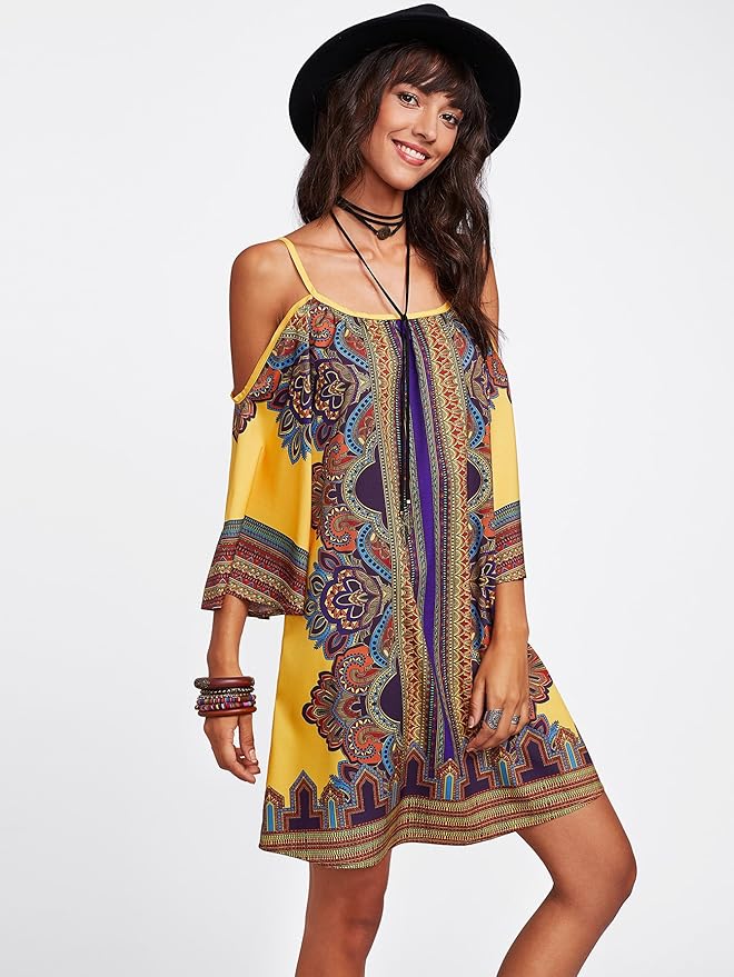 Cillie - Kleurrijke Boho Zomerjurk