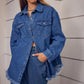 Chique Dames Spijkerjack - Ripped & Stretchy, Oversized met Zakken