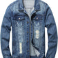 Stoere Slim-Fit Heren Spijkerjas met Scheuren