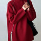 Karen Rode Elegantie: Hoge Nek Sweatshirt - Omarm Verfijning & Comfort