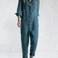 Casual overall met lange mouwen en revers met knopen