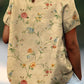 Karla - casual overhemd voor dames van katoen en linnen met retro bloemenprint