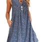 Blauw-mouwloos-v-hals-jurk - Fleur