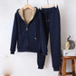 Winter-Klare CozyFleece: Dames Sportief Effen Kleur Hoodie Pak