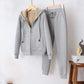 Winter-Klare CozyFleece: Dames Sportief Effen Kleur Hoodie Pak