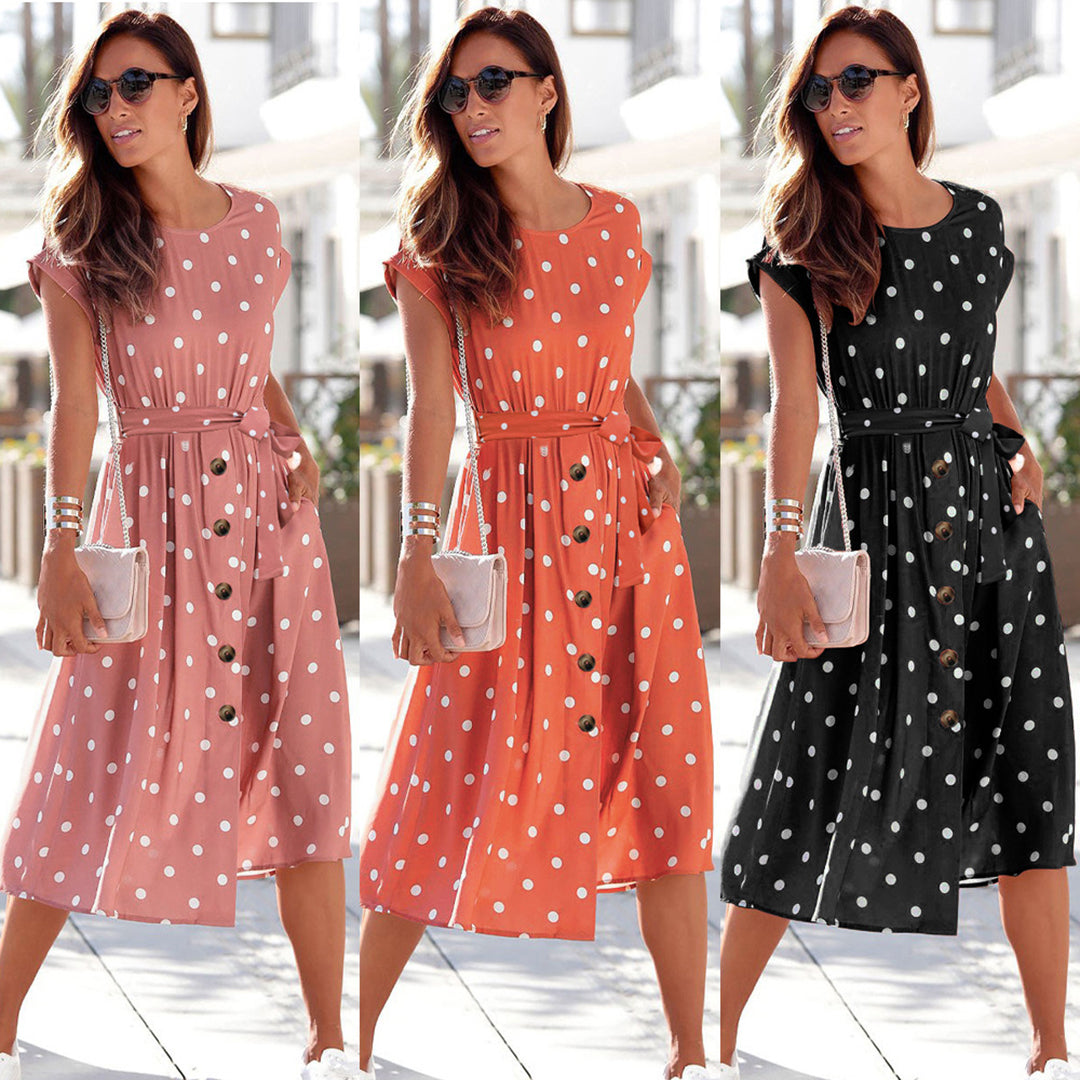 Sophie's Casual Zwarte Midi Jurk