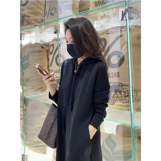 Elegante Comfort: Slim Fit Hoodie Dress - Zacht, Casual en Chic