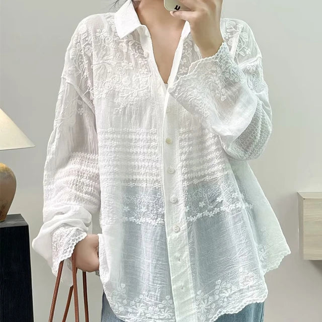 Beige Geborduurde Tuniek - Florie