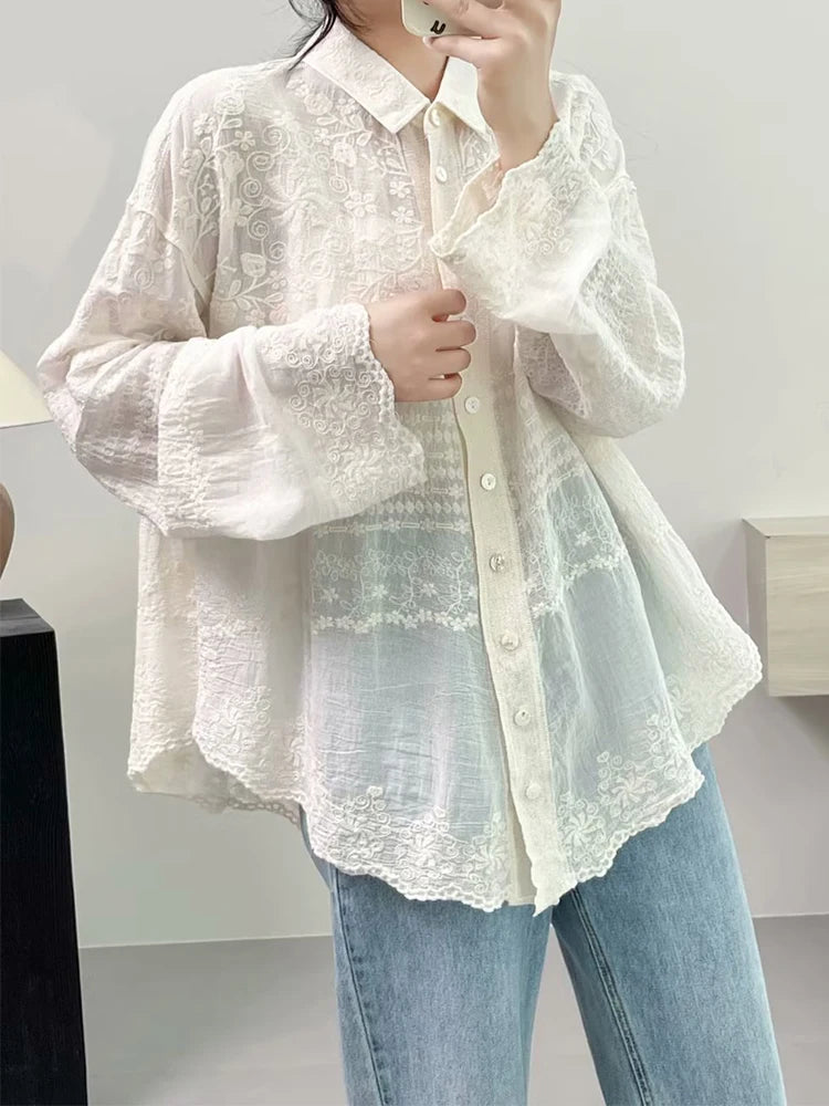 Beige Geborduurde Tuniek - Florie