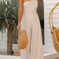Eclipse - Beige Adembenemende Jumpsuit