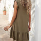 Maya - Olijfgroene Casual Jurk met Knopen