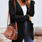 Stijlvolle Dames Wafelgebreide Cardigan met Zakken - Licht & Comfortabel