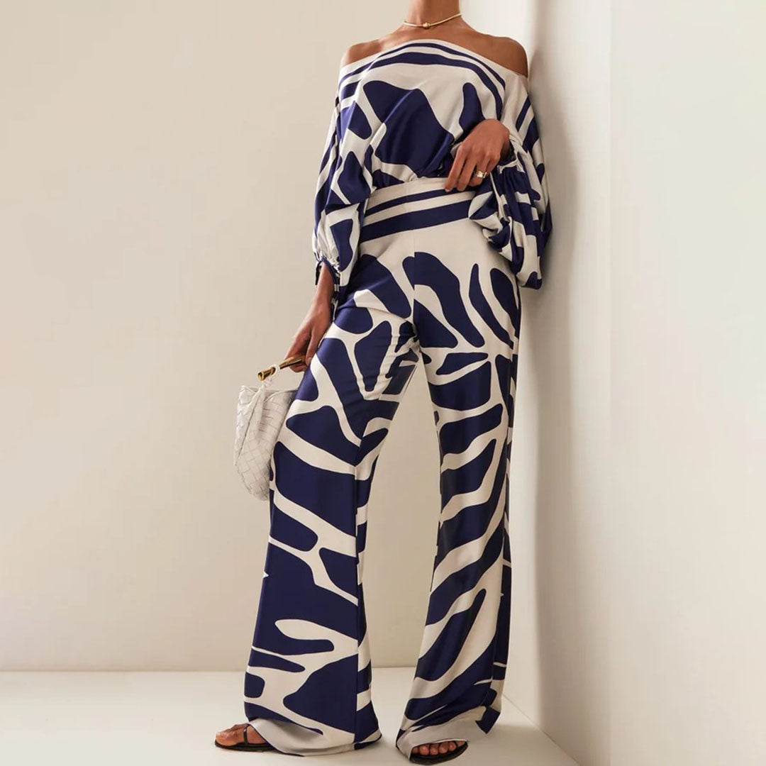 Elegante Zwarte Satijnen Set - Johnna