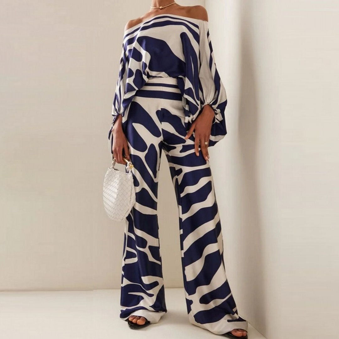 Elegante Zwarte Satijnen Set - Johnna