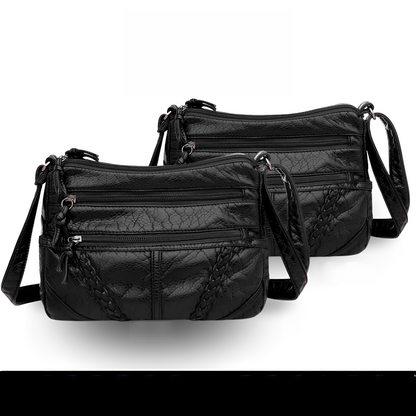 Luxe Vintage Lederen Tas - Elegant Getextureerd, Modieus en Ruim