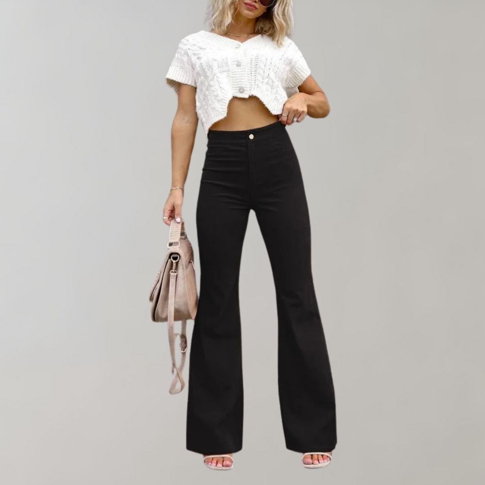 Zoe - Uitlopende Corduroy Broek