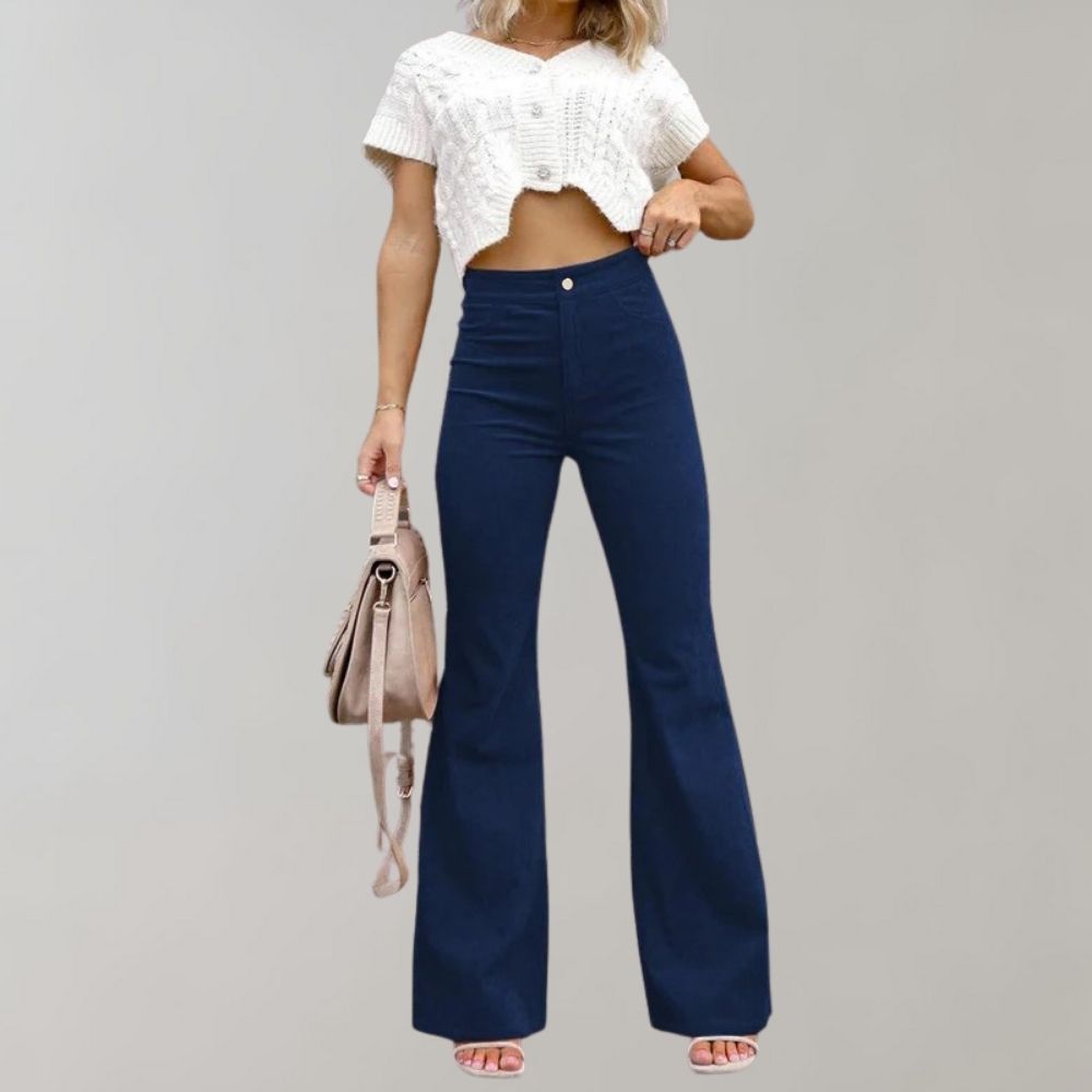 Zoe - Uitlopende Corduroy Broek