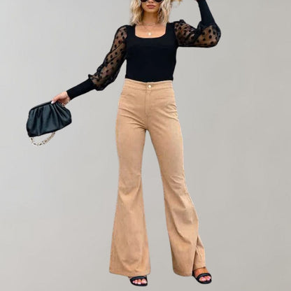 Zoe - Uitlopende Corduroy Broek