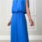 Blauwe Jumpsuit met Elastische Taille - Esmee