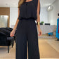 Blauwe Jumpsuit met Elastische Taille - Esmee