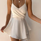 Blauwe Mini Slipjurk Romper - Lila