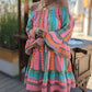 Roze Flare Mouw Jurk - Lisa