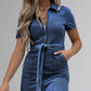 Lichtblauwe Denim Riemjurk - Nova