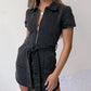 Lichtblauwe Denim Riemjurk - Nova