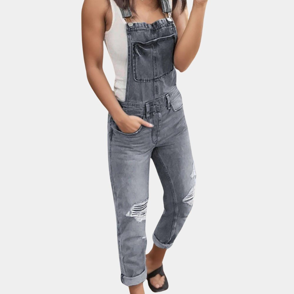Silke - Gescheurde Denim Overalls
