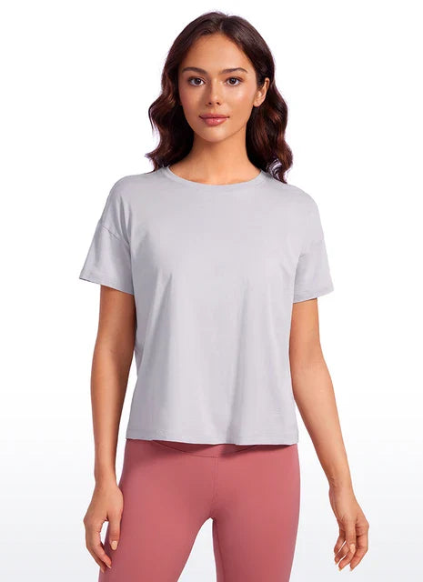 Mattea - Roze Katoenen Workout T-shirt